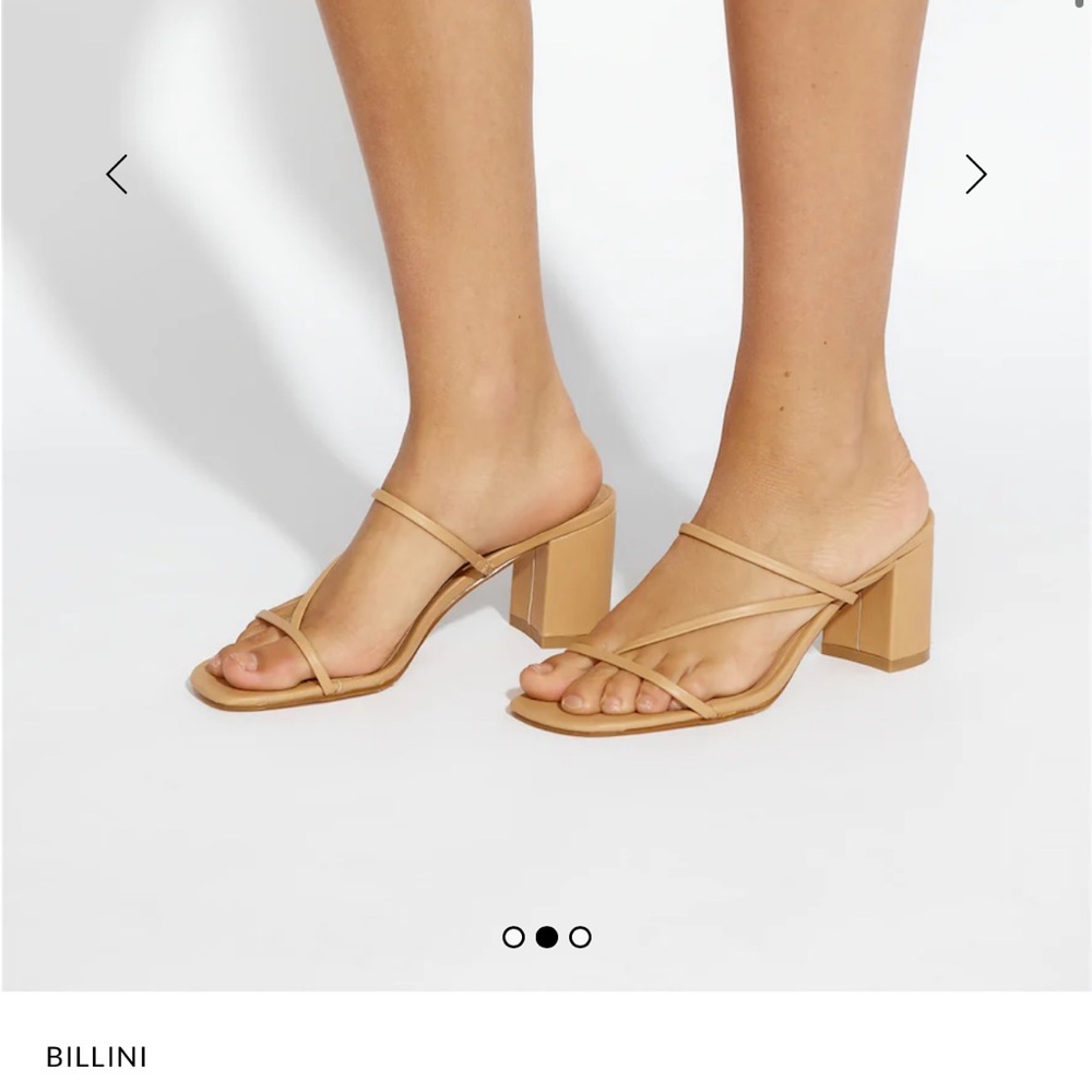 Billini Tan Block Heel Mules